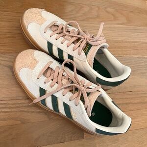 Adidas Cream and Green Casual Sneakers